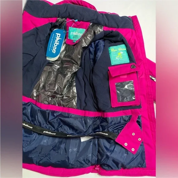 PHIBEE Girl’s Coat Winter Sportswear Snowboard Ski Jacket Pink New size 14 - Picture 11 of 16